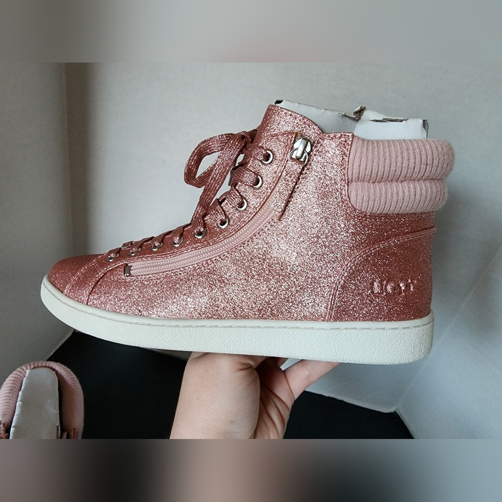 ✨️NIB✨️ Ugg Olive Pink Glitter High Top Shoes, Womens Size 11 - Picture 8 of 12